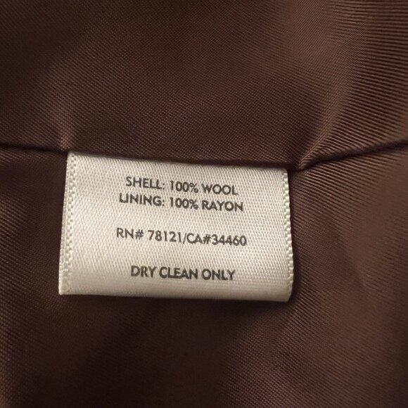 Eileen Fisher Jacket XL Brown Wool Zip Classic Aspen Chic Preppy Funnel Neck - Picture 11 of 11